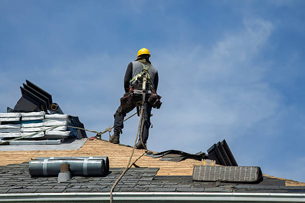Professional Gutter Installation technician working in Delray, WV